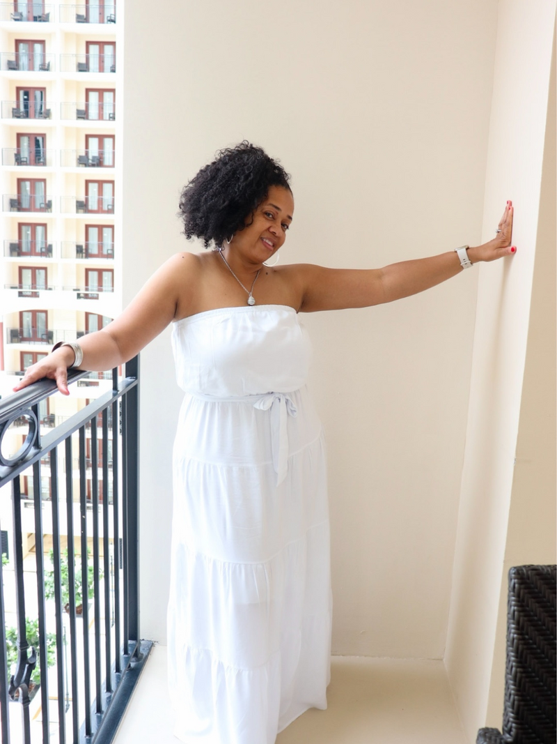 Front view white Off-the-shoulder maxi dress, 100% viscose